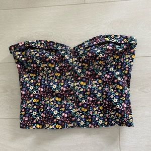 Talula Zip Up Floral Corset Top